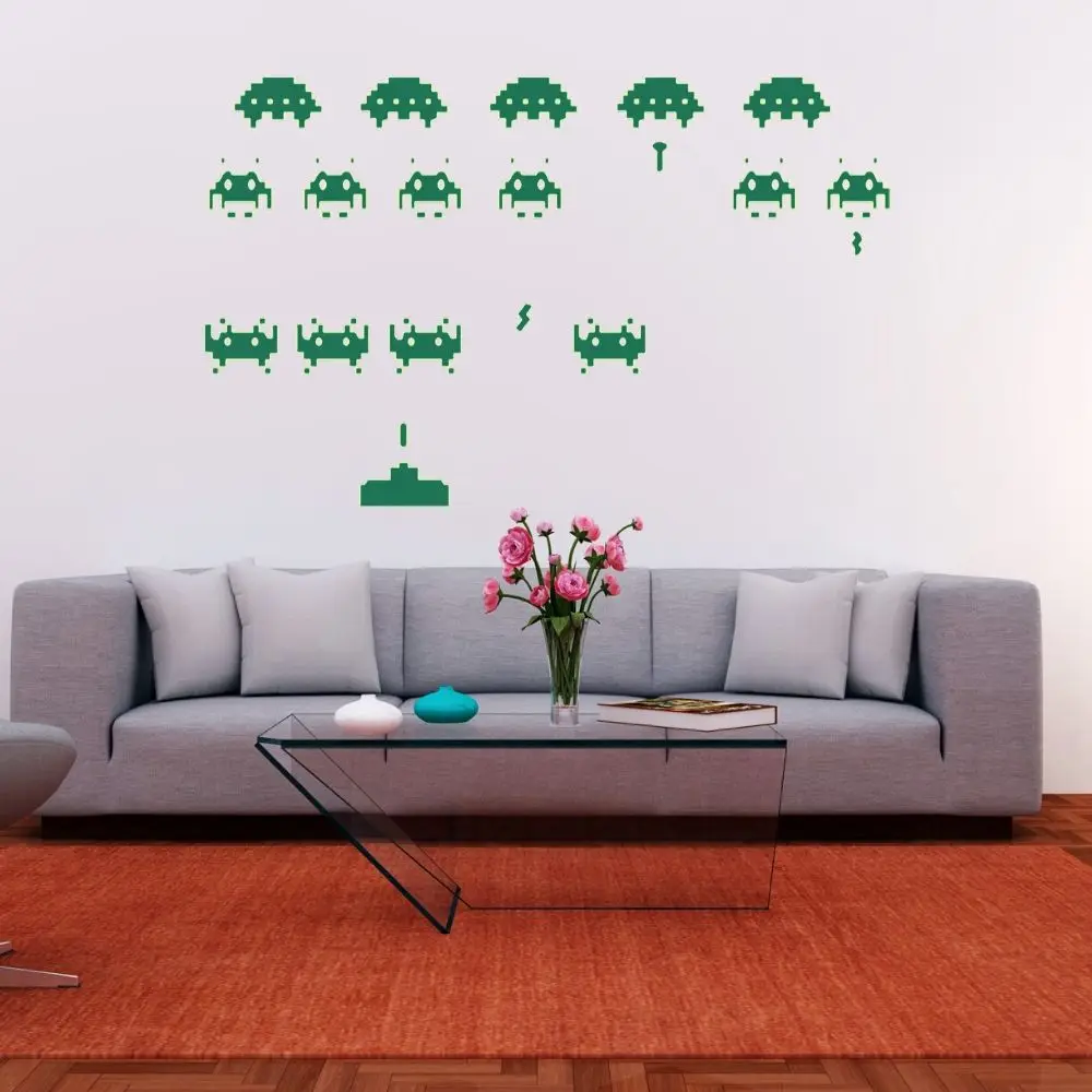 Наклейка на шутер Space Invaders для дома гостиной и игровой комнаты украшение A002842 | Дом