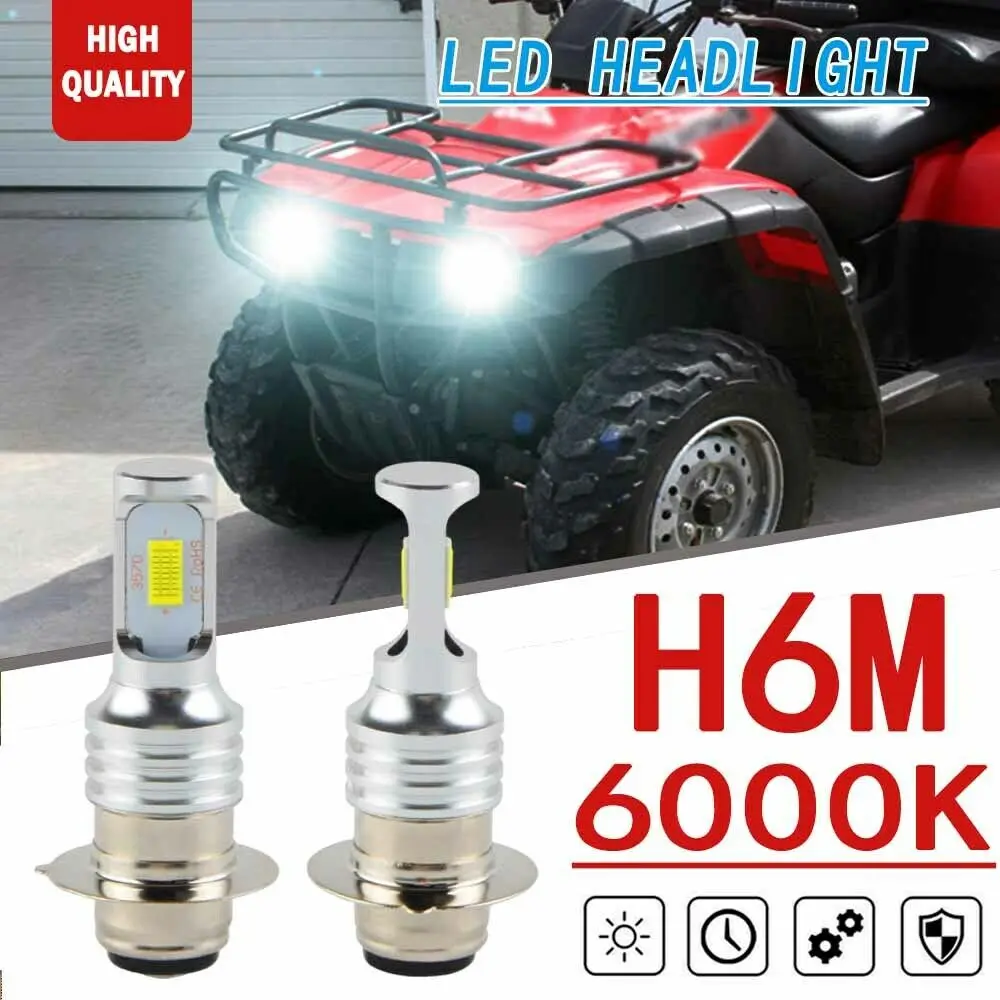 

2x светодиодный 6000K белые фары для Honda TRX Rancher 350 400 Recon 250