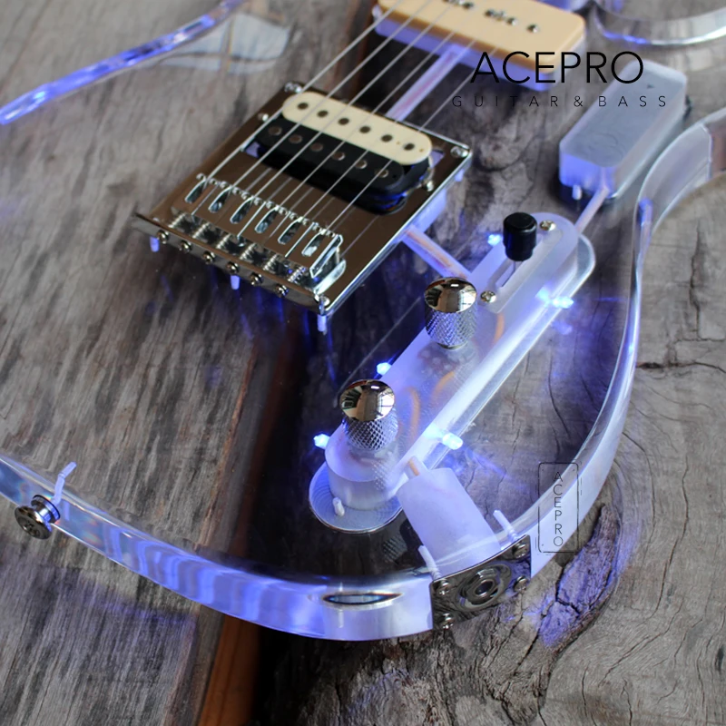 Новое поступление электрическая гитара Acepro светодиодный светодиодной