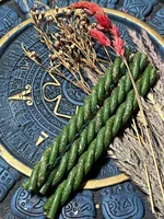 Свечи восковые скрутка с травами "Очищение денежного канала, поток изобилия", 3 шт.