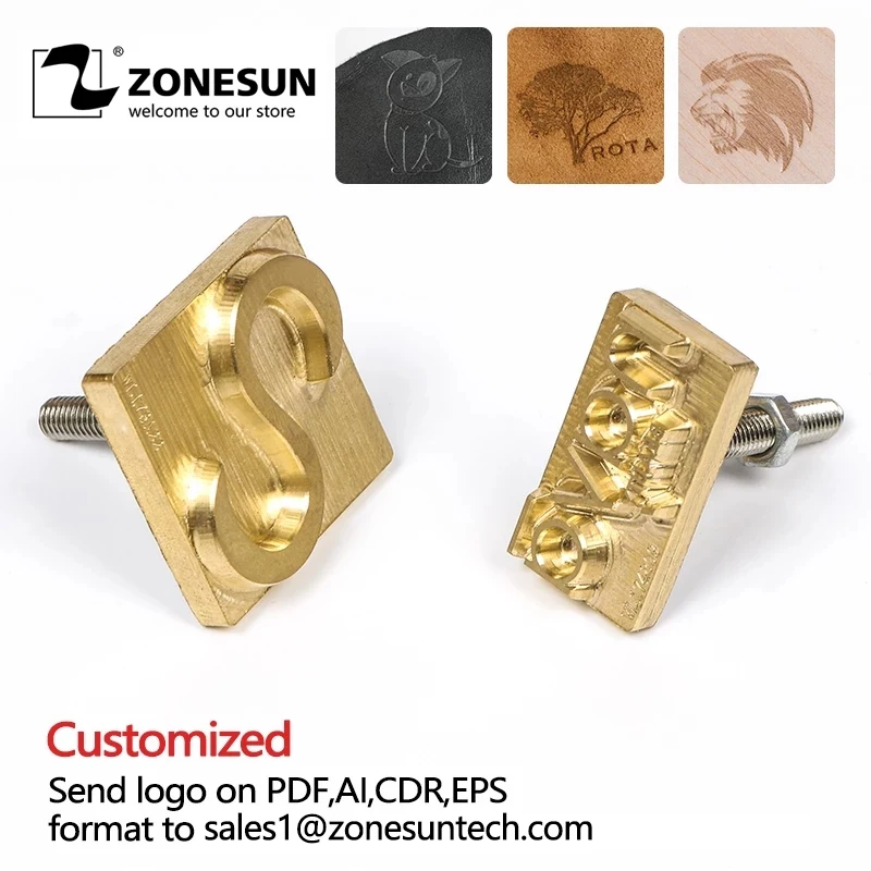 ZONESUN Пользовательский логотип латунь медь штамповка пресс форма для горячего