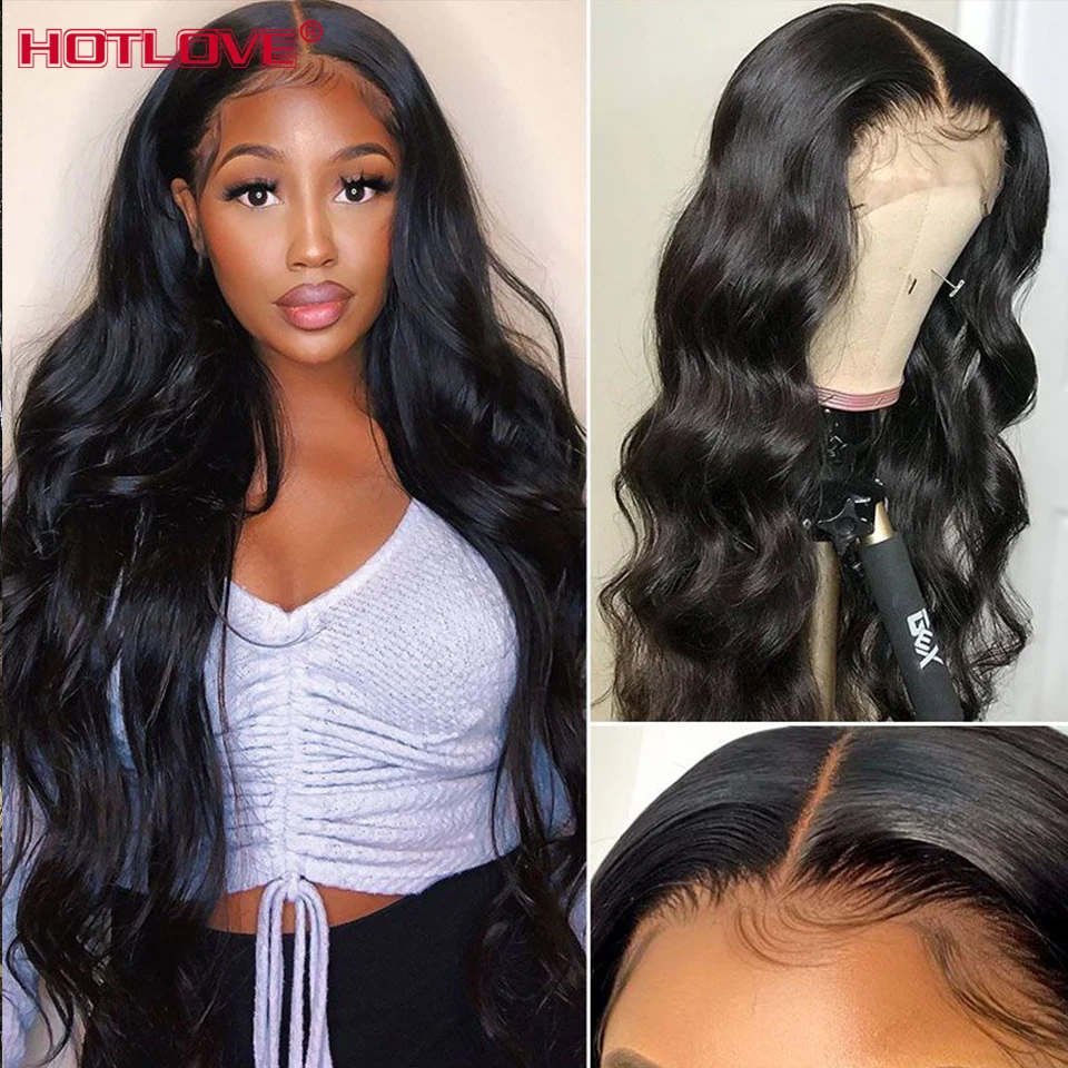 Body Wave Human Hair Wigs Lace Front Wig Pre Plucked 13x4 Transparent Lace Frontal Human Hair Wig Indian Hair 150% Remy Hair Wig