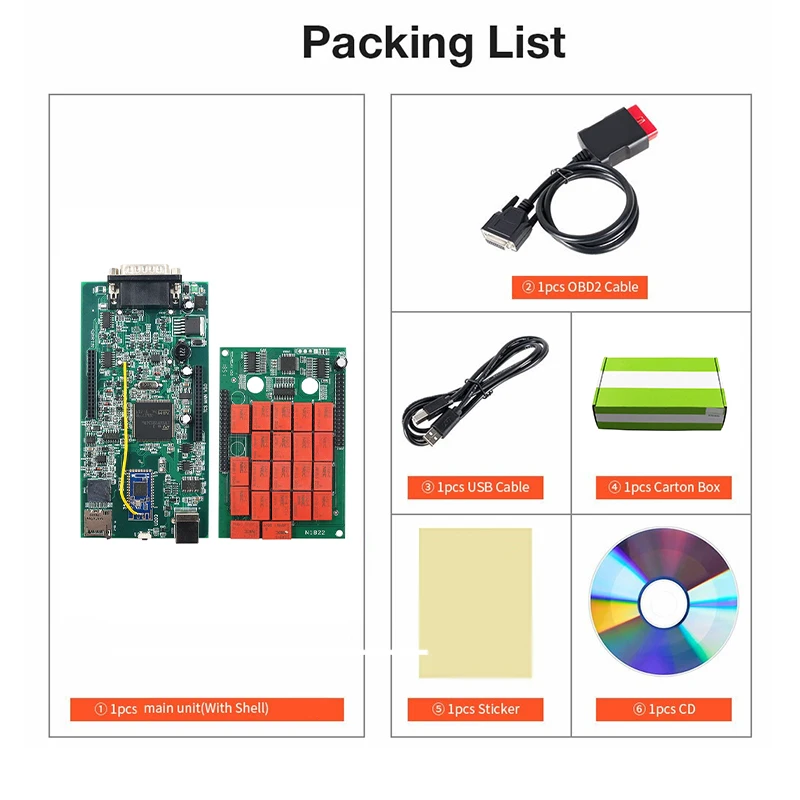 Многофункциональный диагностический инструмент V9.0 2PCB для TCS Pro BT Dual PCB OBD2 ремонта