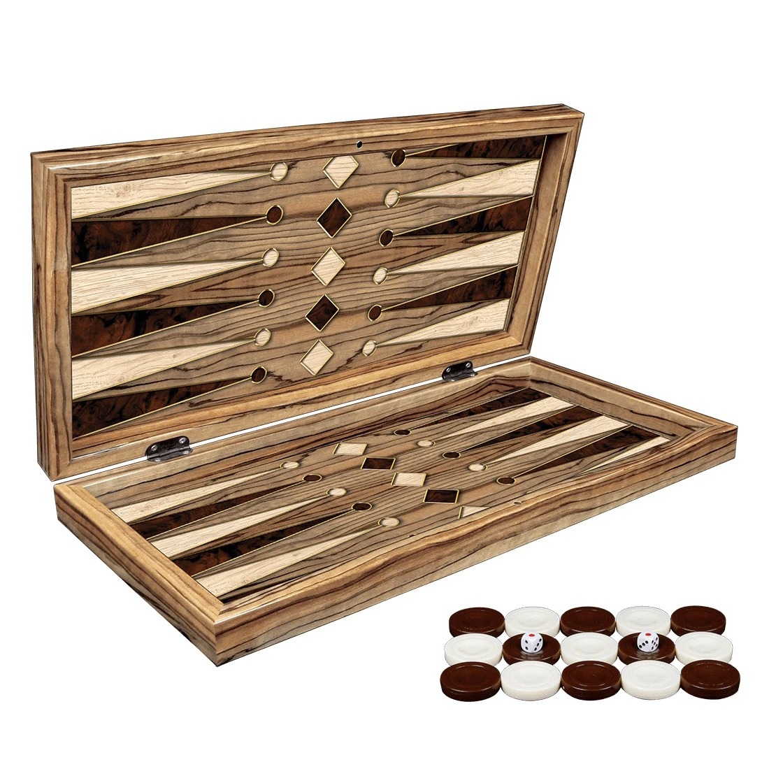 Premium Wooden Luxury Backgammon Board Game Set Stamp And Dices Chess Checkers Entertainment Tiles For Gift Professional Deck