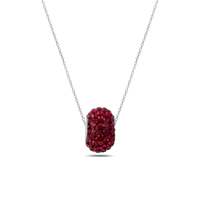 

Silver 925 Sterling Zircon Cubic Zirconia Moving Cylinder Necklace