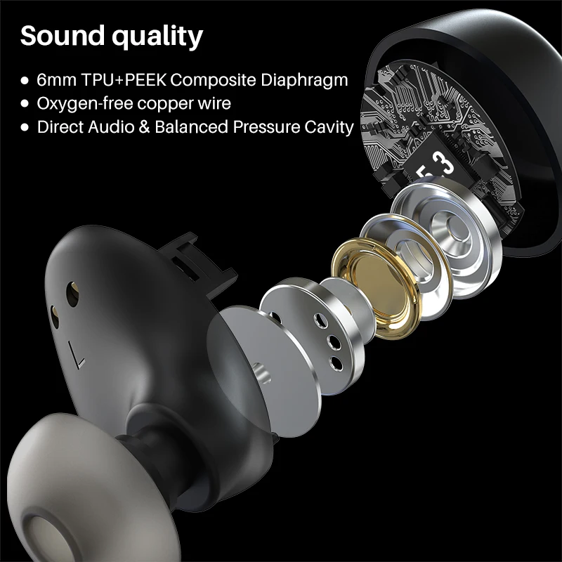TOZO A1 Mini Wireless Earbuds Bluetooth 5.3 Наушники Иммерсивный звук Гарнитура для подключения на