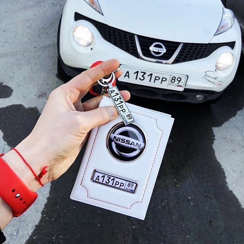 Обложка для автодокументов с логотипом и номером авто портмоне из кожи маркой