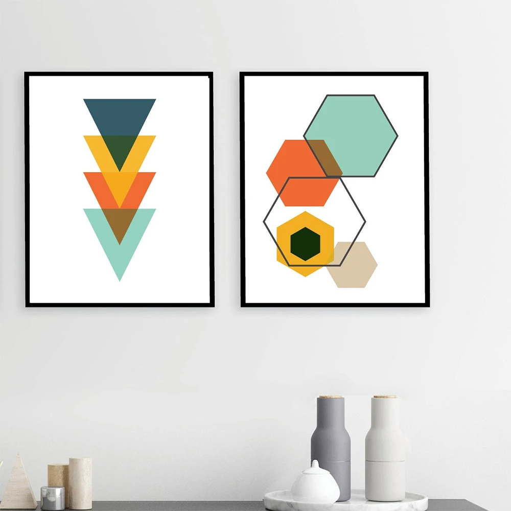 

Multicolor Abstract Geometric Line Wall Art Posters minimalist Canvas Painting Print Pictures Living Room Interior Home Decor