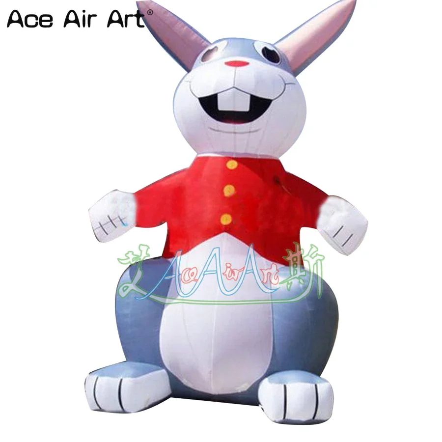 Пасхальное животное ярд освещение надувной кролик мультяшная модель желтый для