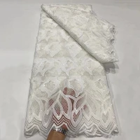 sinya white sequence african 3d french lace fabric 2022 high quality lace embroidery sequins mesh net clothes 5 yards