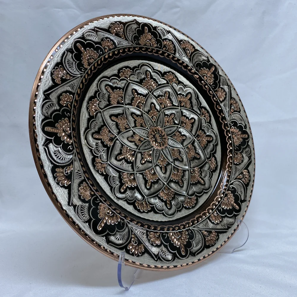 Резные цветы настенная тарелка ручная работа медь абстрактный цветок