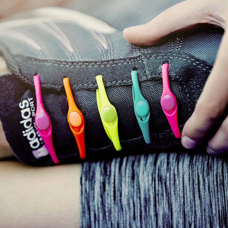 Силиконовые шнурки 12 шт./лот круглые эластичные для обуви специальные резиновые