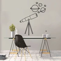 new telescope wall sticker design decal science room teens room decoration a00107