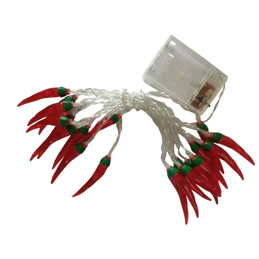 

Hot High Quality 3m 20 Lights Led Red Chili String Light Solar Outdoor Waterproof Courtyard Christmas Decoration Battery Box