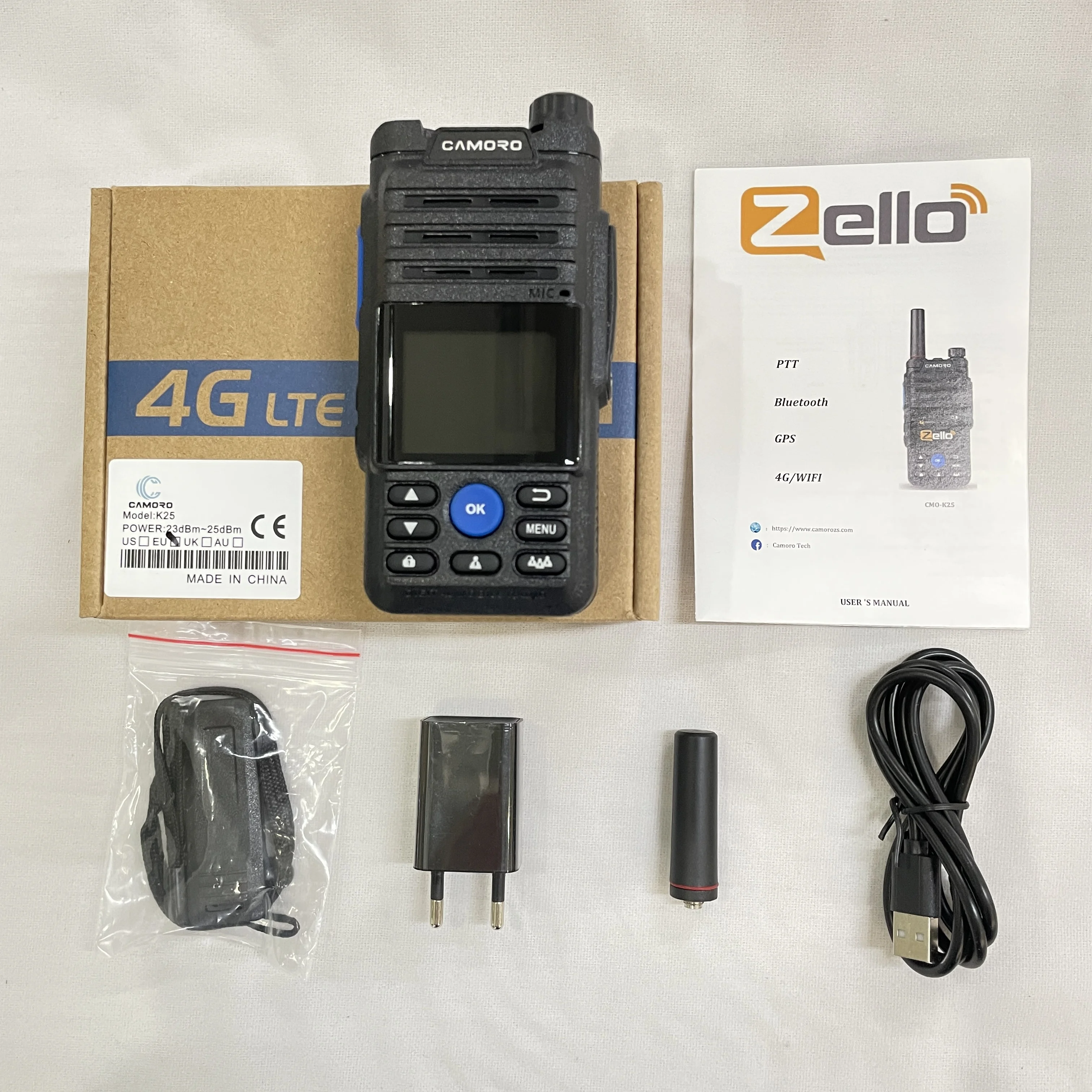 Two Sets Zello 4G Mobile Radio Real Ptt Android Network Walkie Talkie for Hunting 50 km 100 km Sim Card 4G Poc Radio images - 6