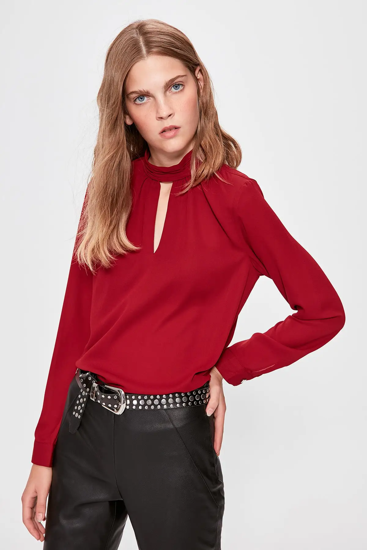 Trendyol Damson воротник детальный Bluz TWOAW20BZ0461