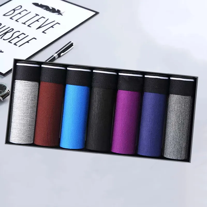

7PCS Men Underwear Suit Casual Business Solid Color Shorts Plus Size Underwear Men