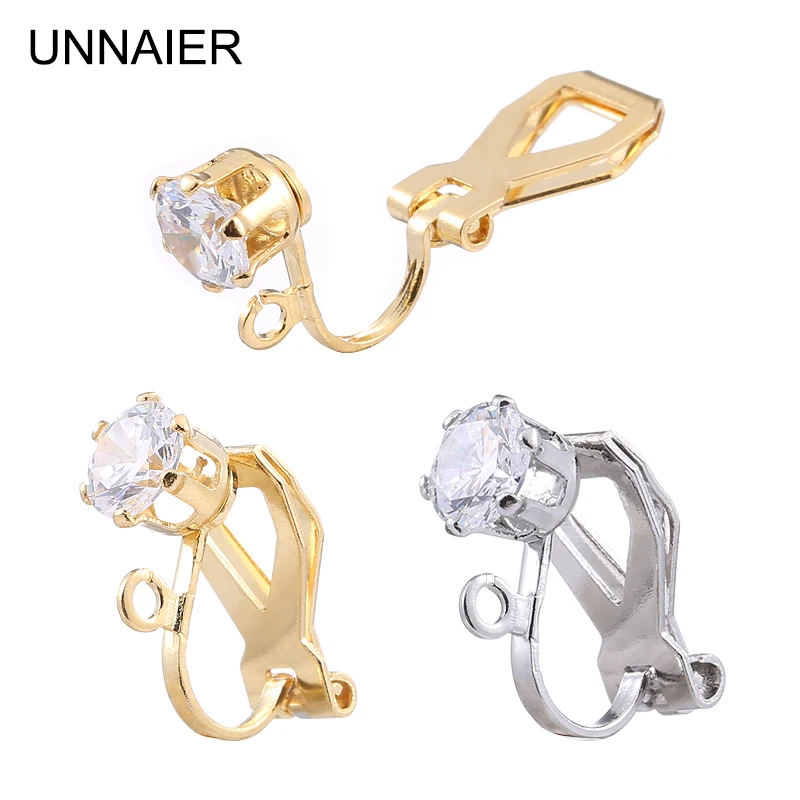 UNNAIER 2/10 pieces ear clip French ladies invisible painless diamond no piercing high-end earring supplies 2023 fashion trend