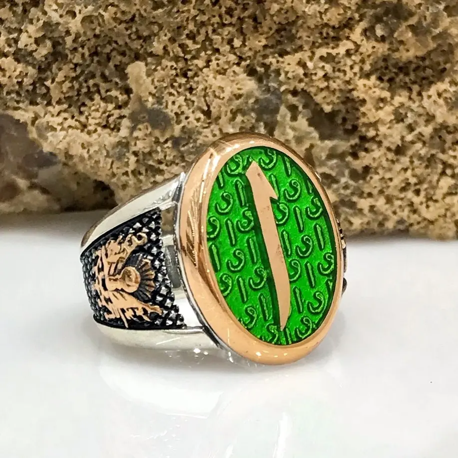 

Custom Production Aleph Letter Ottoman Rigging Monogram Sterling Silver Men 'S Ring