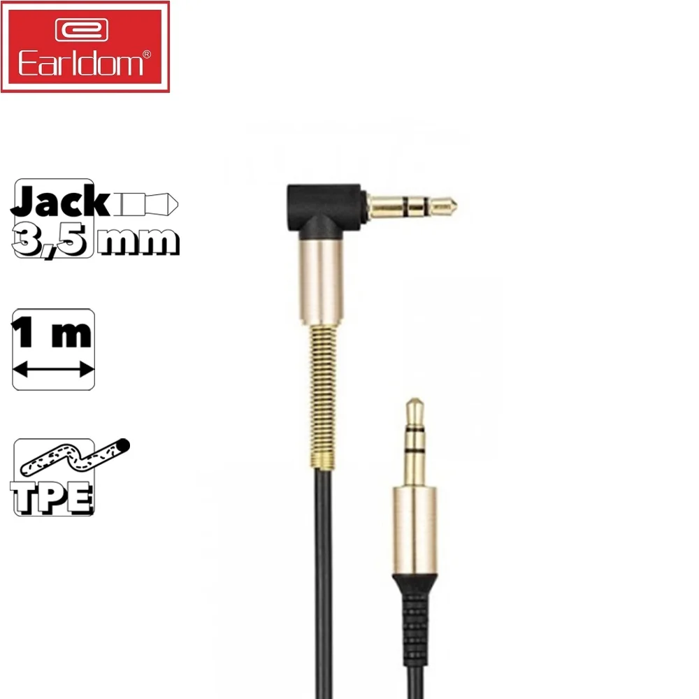 Аудиокабель Earldom ET-AUX21 Elbow 3.5 мм 1м TPE (черный)