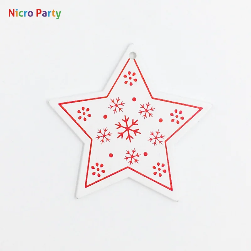 Nicro 5 шт./компл. Белый Красный Деревянные рождественские украшения Подвески Изделия из дерева подвесная Рождественская елка подарок для детей вечерние украшения# Chr60