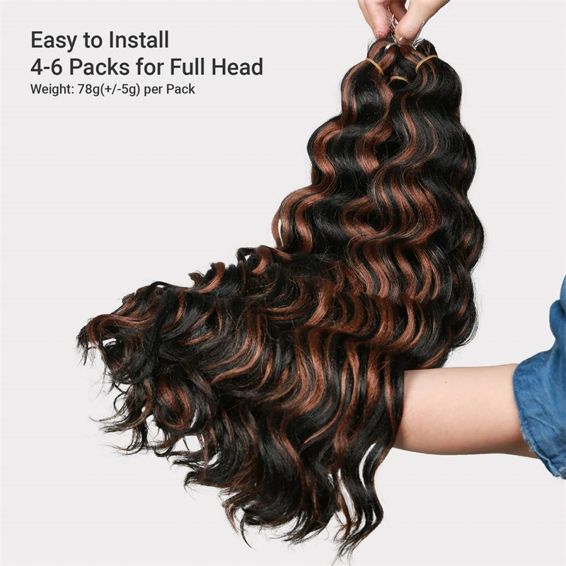 

20Inches Water Wave Crochet Hair Braiding Synthetic Hair For Crochet African Braids Wholesale Hair Extensions For Women