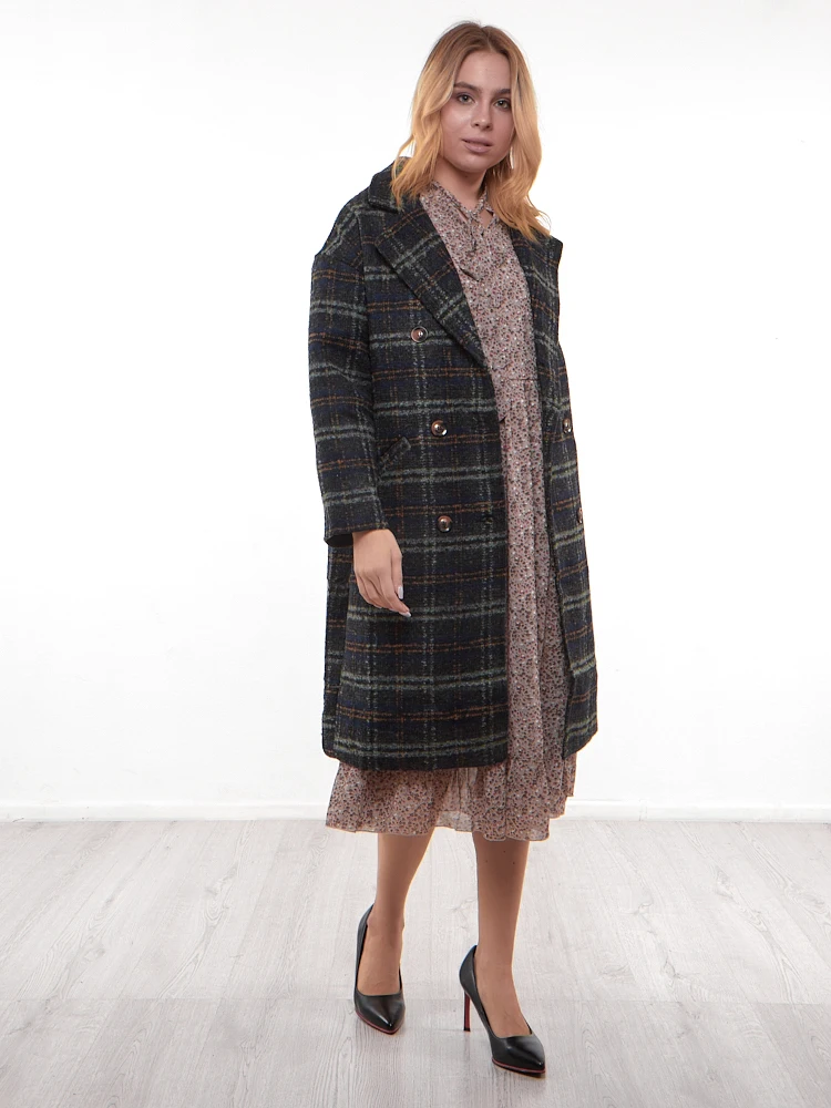  Пальто женское демисезонное арт. L&u0026Y-8838-DARKBLUE 