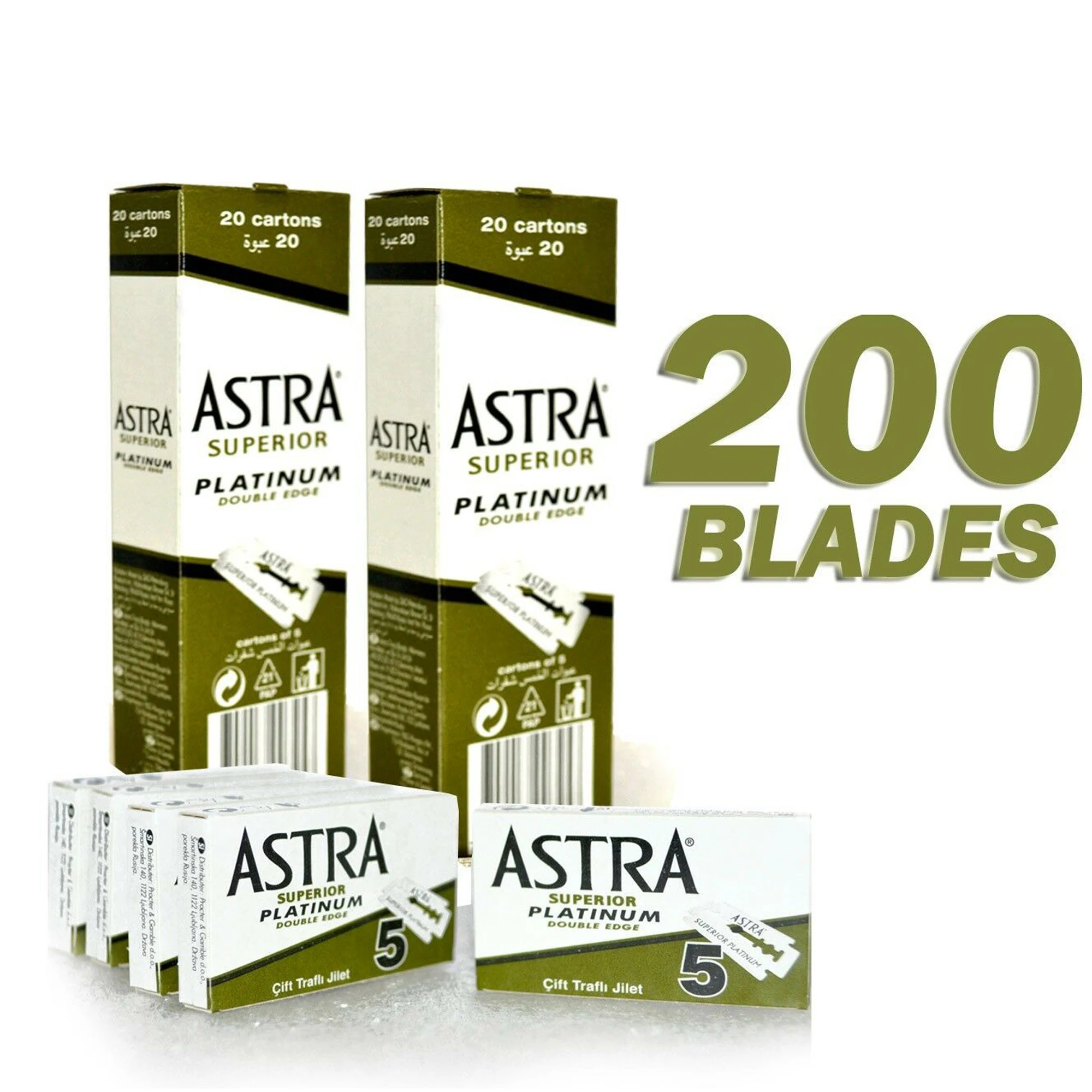 200 pcs Original Astra Superior Platinum Double Edge Shaving Razor Blades