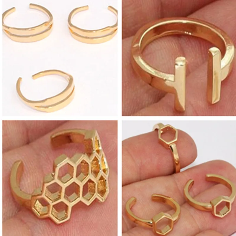 Необработанное Латунное регулируемое кольцо с покрытием 24-каратным золотом