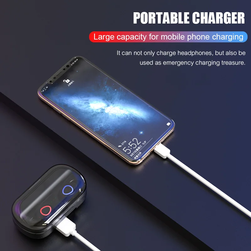 TWS Bluetooth наушники с микрофоном светодиодный дисплей беспроводные Bluetooth наушники водонепроницаемые шумоподавляющие гарнитуры
