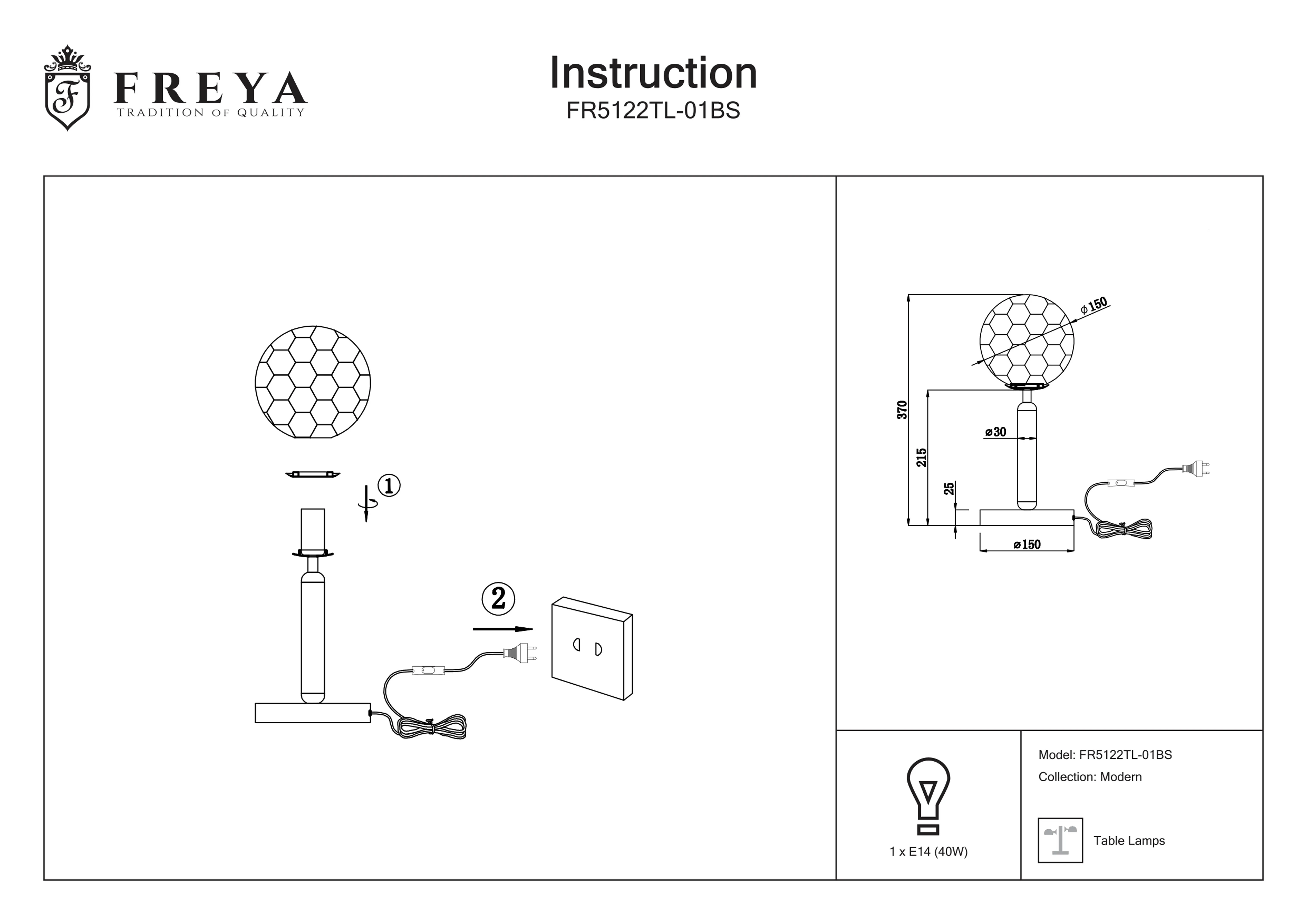 Настольная лампа Freya Zelda FR5122TL-01BS | Pendant Lights