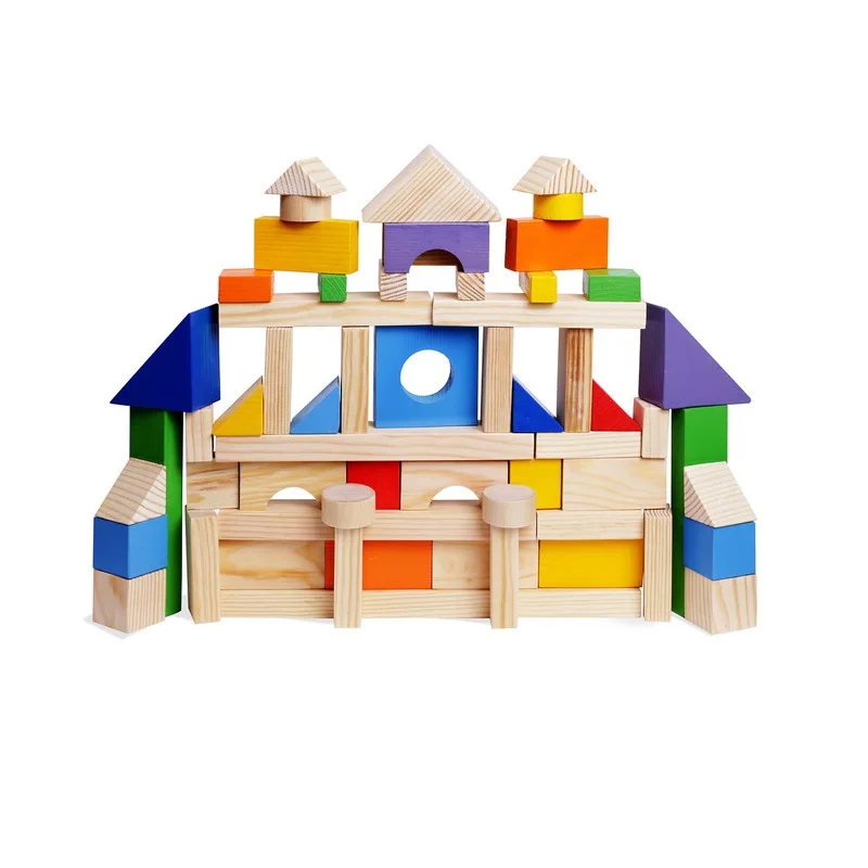 Деревянный конструктор 85 деталей окрашенный в пакете | Игрушки и хобби