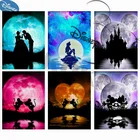 Алмазная 5D картина сделай сам, набор из мозаики с изображением замка Диснея, Микки Мауса, принцессы, русалки, вышивка крестиком, украшение для дома