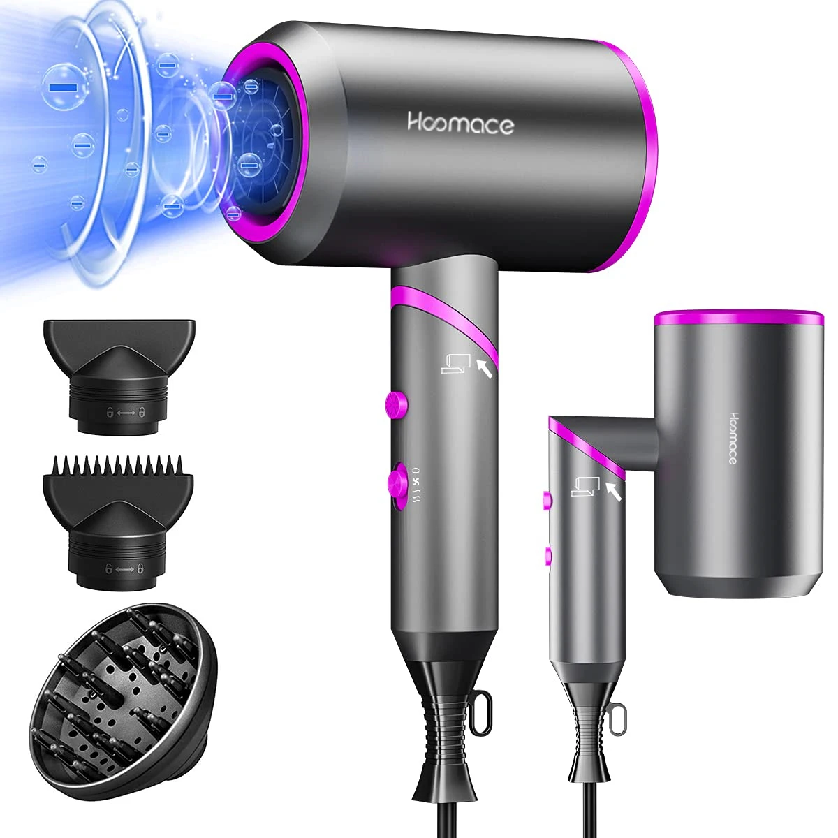 

Ionic Hair Dryer Professional Lava Ceramic Hair Dryer with Diffuser Blow Dryer for Fast Drying Constant Salon Curly Hair Care