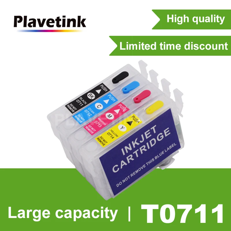 Чернильный картридж Plavetink T0711 для принтера Epson Stylus SX215 SX218 SX400 SX405 SX405WiFi SX410 SX415 SX510W