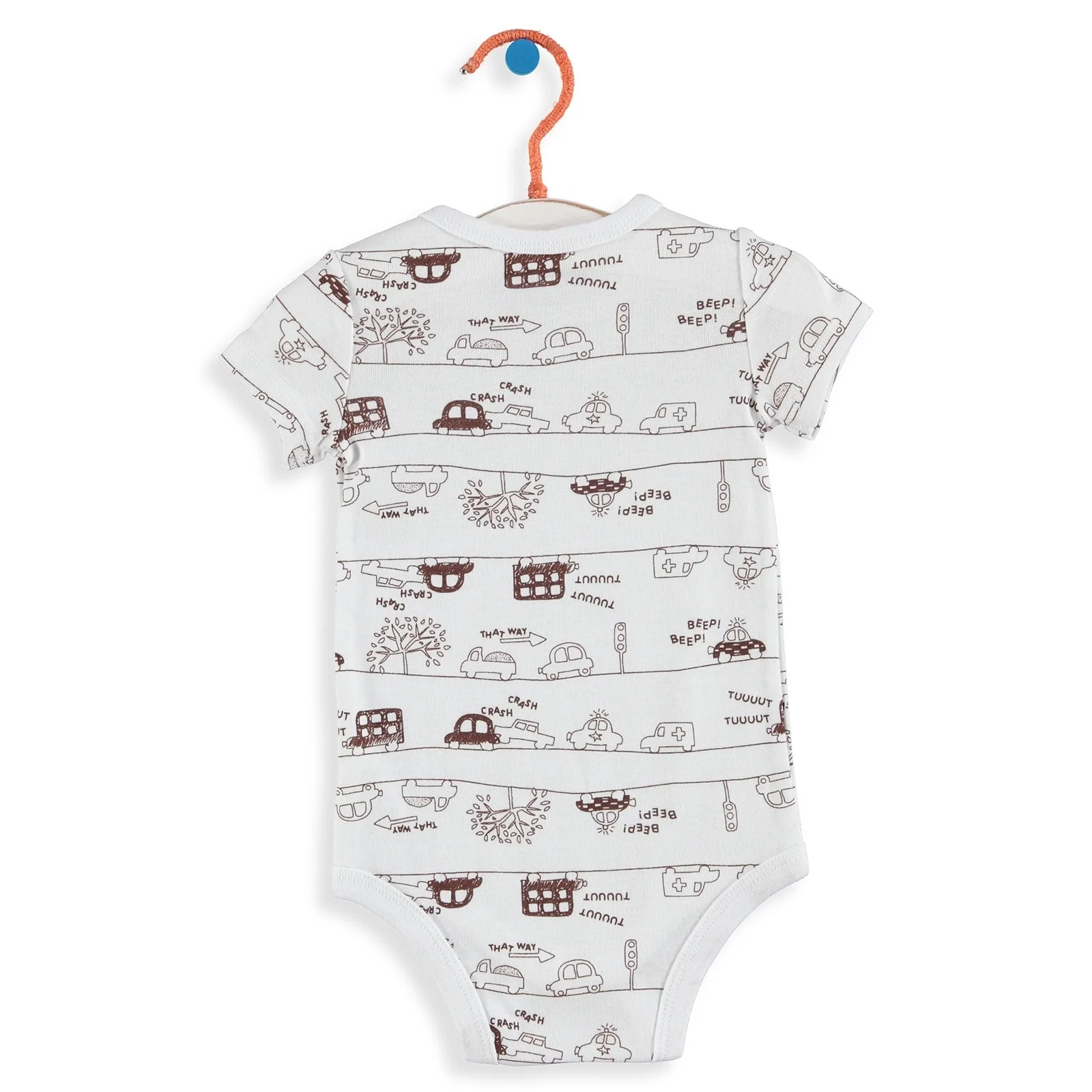 Ebebek HelloBaby/боди с короткими рукавами и принтом автомобиля для маленьких мальчиков|