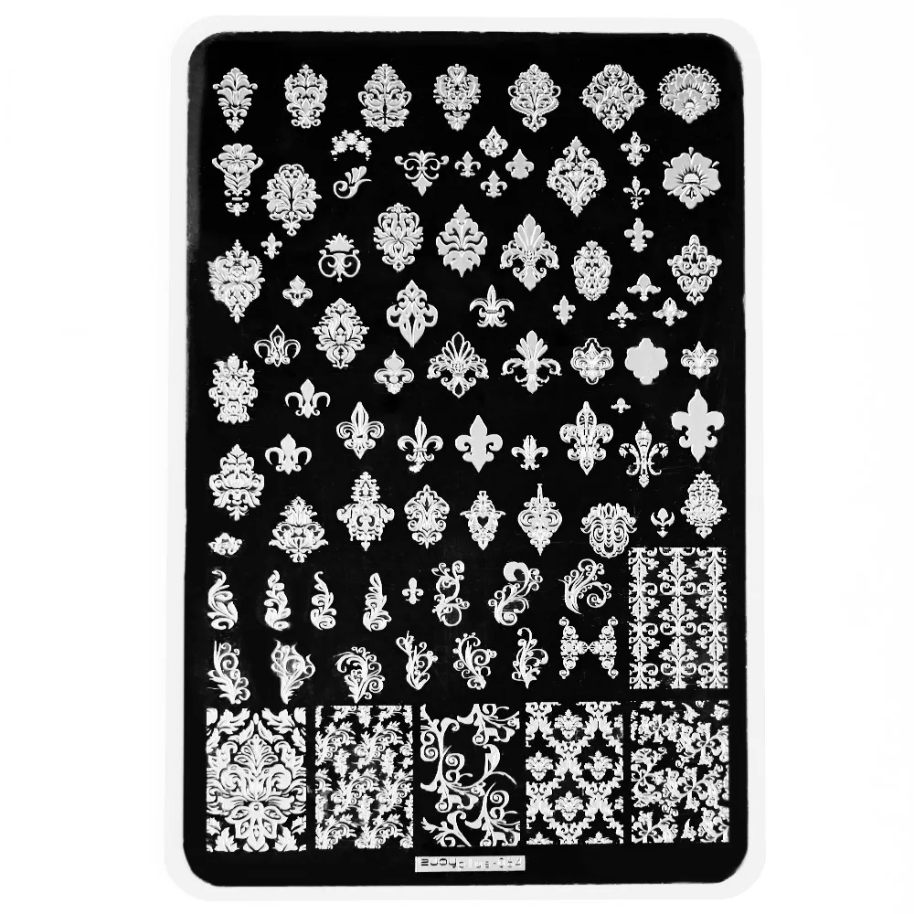 1pcs 14.5*9.5 cm Stainless Steel Nail Stamping Plates Flower Animal Plant Nail Art Stamp Template Image Stencil KO-04