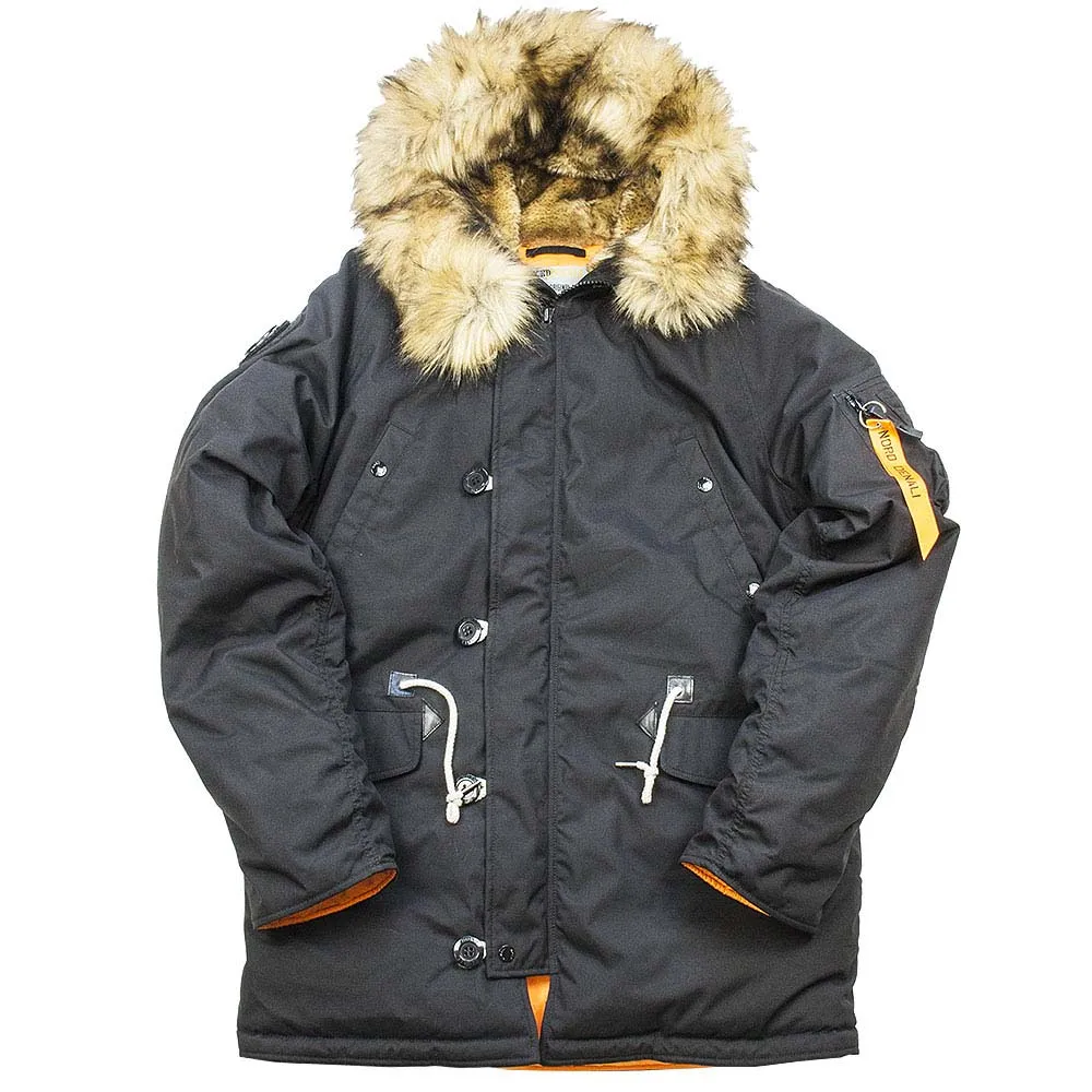 Фото Куртка-аляска зимняя. Oxford 2.0 compass NorDenali мужская black/orange нейлон. В стиле милитари |