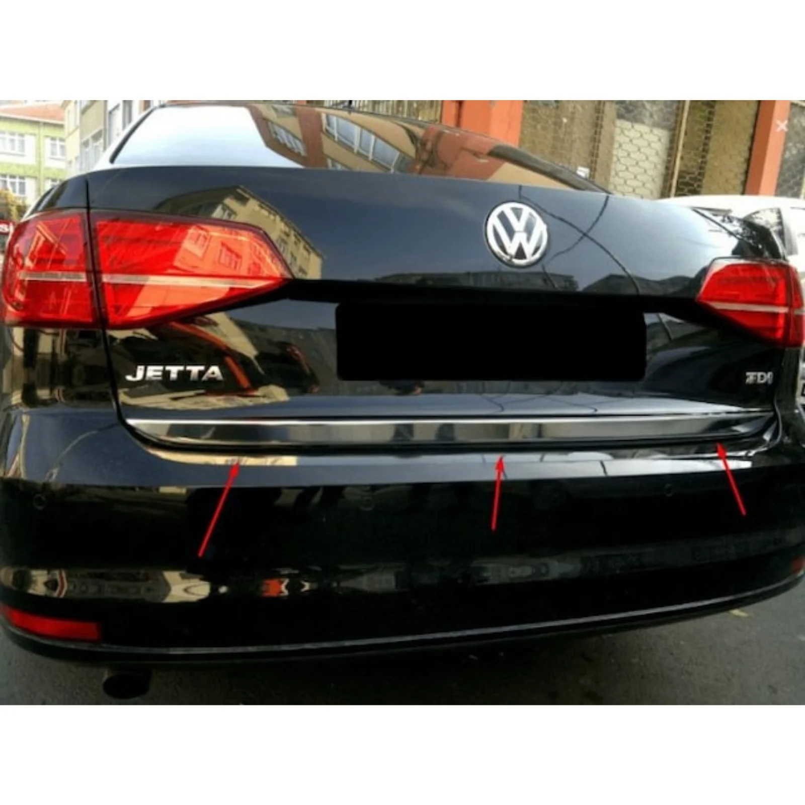 

Для VW JETTA 6 2010-2014 хромированная нижняя крышка багажника отделка багажника стример из нержавеющей стали серебристого цвета новая модель брен...
