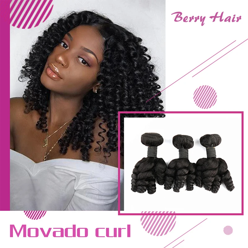 

Brazilian Funmi Hair Bundle Human Hair 3 Bundles Natural Color 100% Hair Bouncy Curl For Black Women Remy Hair Weave Extension