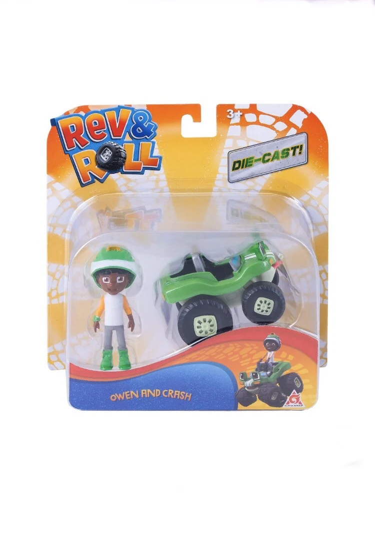 Игрушка Rev&ampRoll фигрука+машинка (метал) - Оуен и Крэш |
