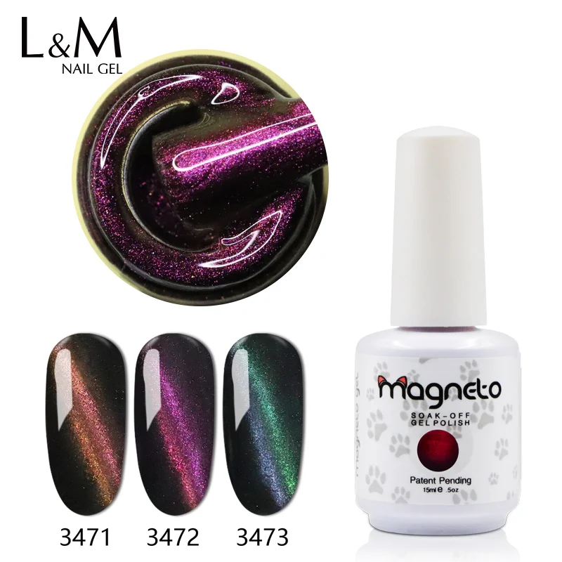 6pcs/set Chameleon Cat Eye Gel UV Nail Polish 5D Magic Magnetic 15ml Lak Art Free Ship | Красота и здоровье