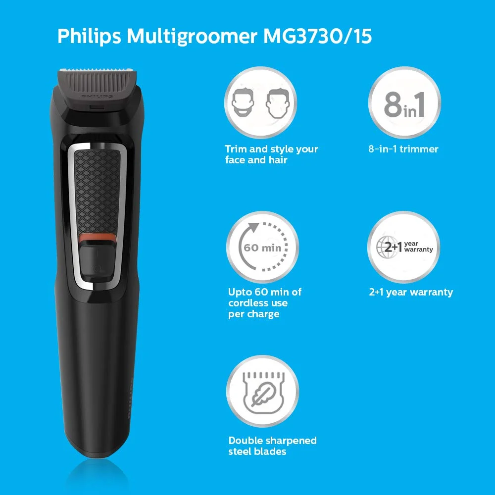 Набор для стрижки волос Philips MG3730 электробритва 8 в 1 триммер бороды машинка с