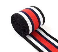 1 12 high elastic striped webbing redwhiteblacknavy blue elastic band used for clothing design striped elastic band