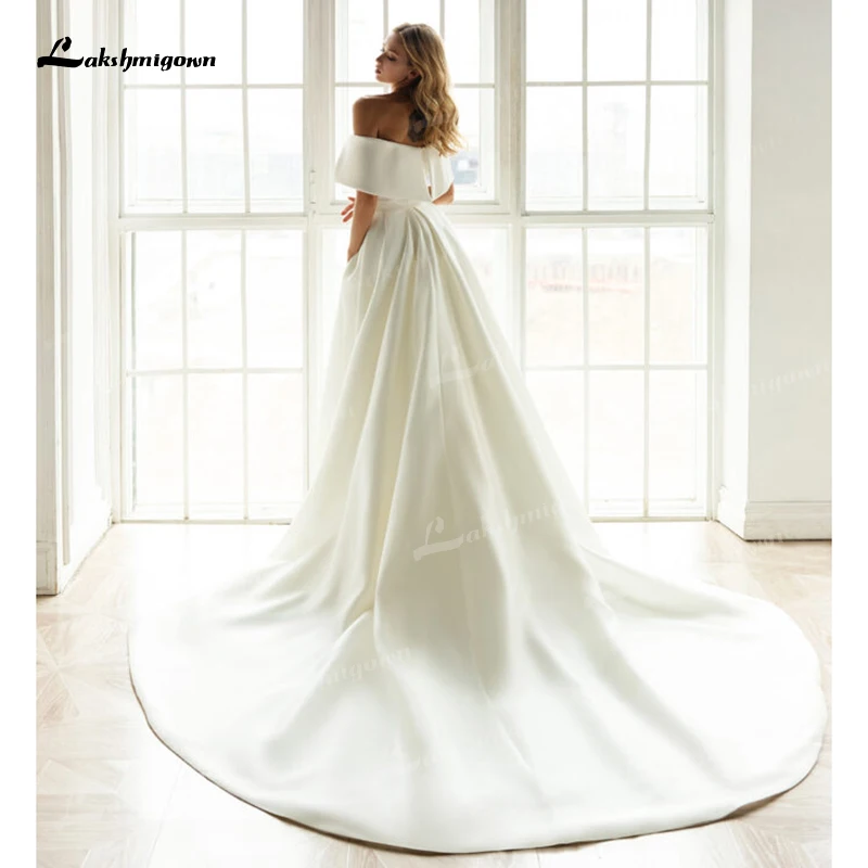 2 In 1 Detachable Train Sweetheart Off the Shoulder Pleat Mermaid Wedding Dress Satin Bridal Gown Sweep Backless robes de soirée images - 6