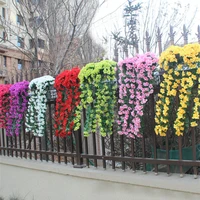 colorful ivy leaves garland artificial violet plants garland hanging flowers fake silk orchid for wedding party home garden