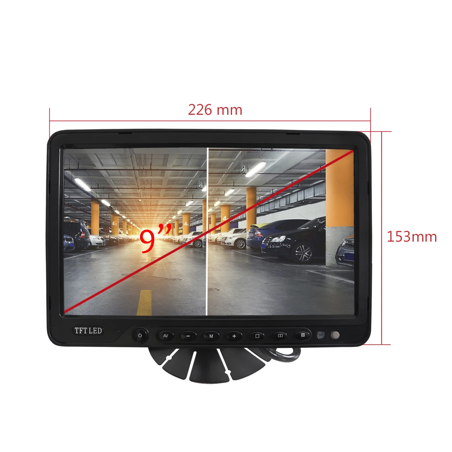 Комплект заднего видения соединенный по экрану LCD Quad TFT 9 &quot+ 2 неподвижных камеры