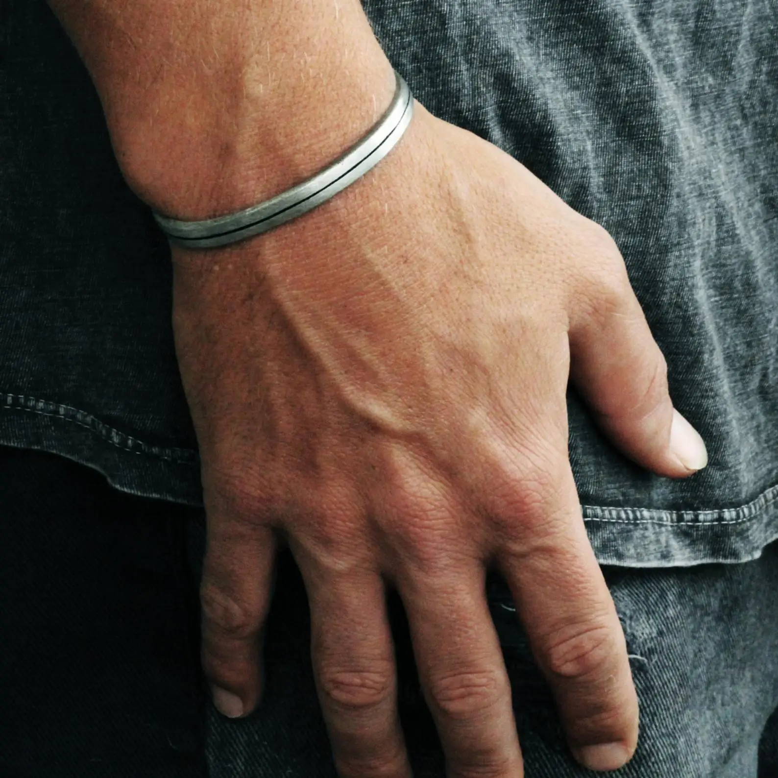 Винтажный деревенский мужской браслет под старину из нержавеющей стали