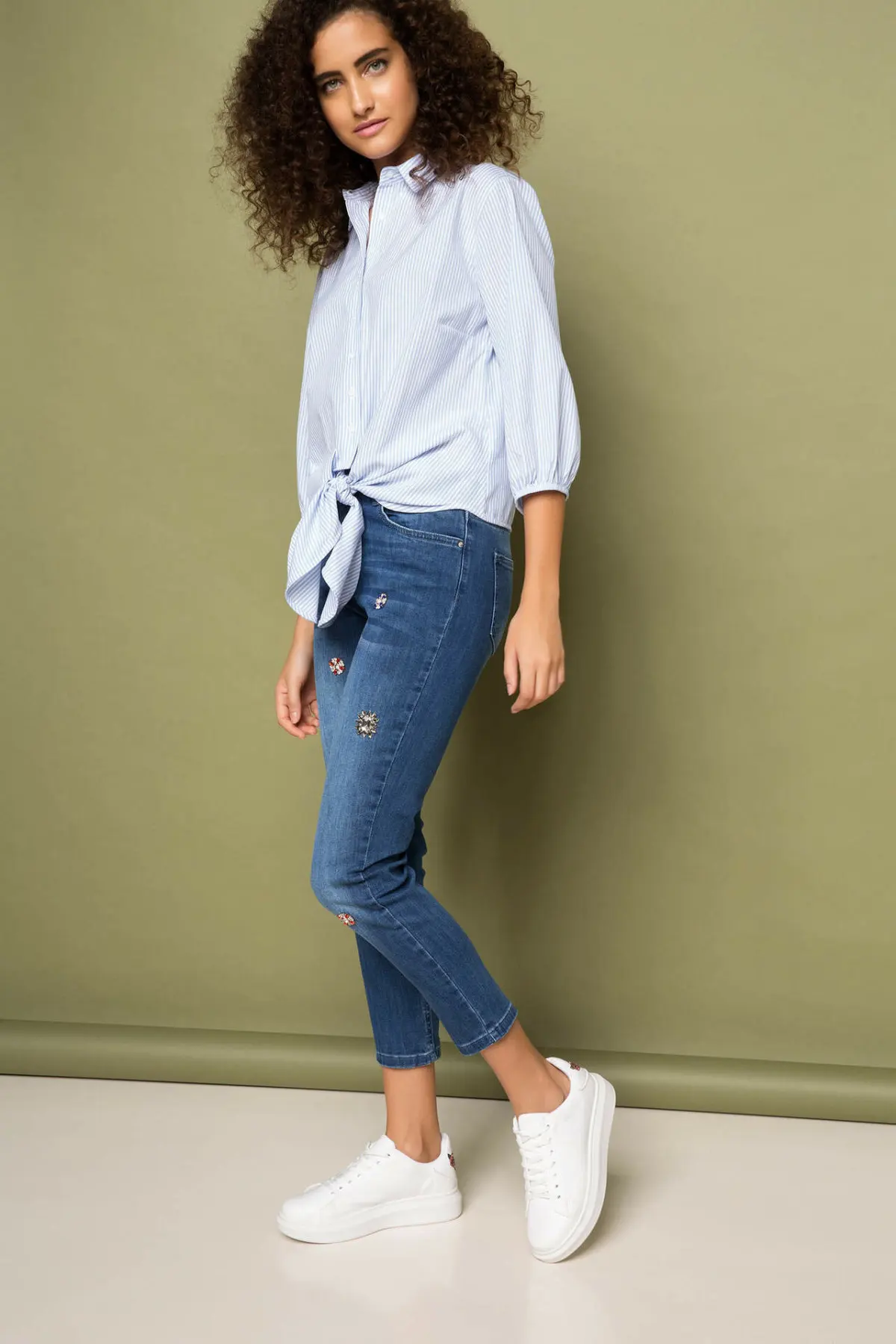 DeFacto Женская модная рубашка с лацканами и длинным рукавом женская элегантная