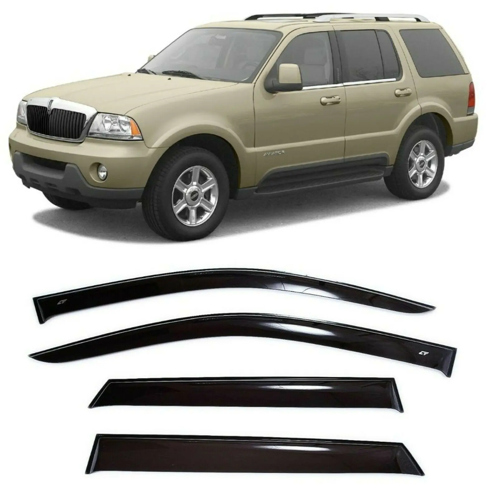 Дефлекторы окон Cobra Tuning F30102 на авто Lincoln Aviator l 5 door 2002 2005 4 шт./комп. ветровики от